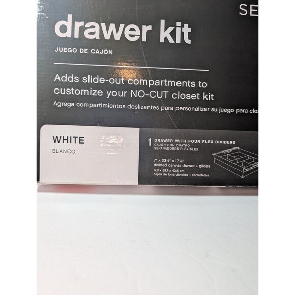 Rubbermaid HomeFree Series Drawer White 7″ x 23½″ x 17⅛″ No-Cut Closet Insert - Picture 2 of 9